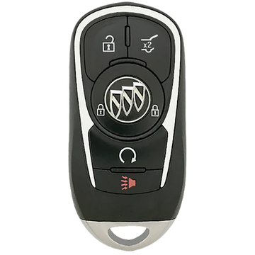 Front of the 2018 Buick Envision Smart Remote Key Fob 5 Button w/ Hatch, Remote Start (FCC: HYQ4AA, P/N: 13584500)