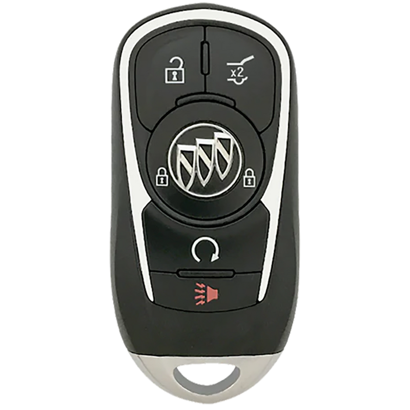 Front of the 2020 Buick Envision Smart Remote Key Fob 5 Button w/ Hatch, Remote Start (FCC: HYQ4AA, P/N: 13584500)