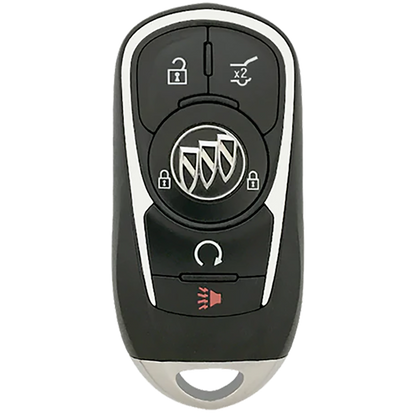 Front of the 2017 Buick Envision Smart Remote Key Fob 5 Button w/ Hatch, Remote Start (FCC: HYQ4AA, P/N: 13584500)