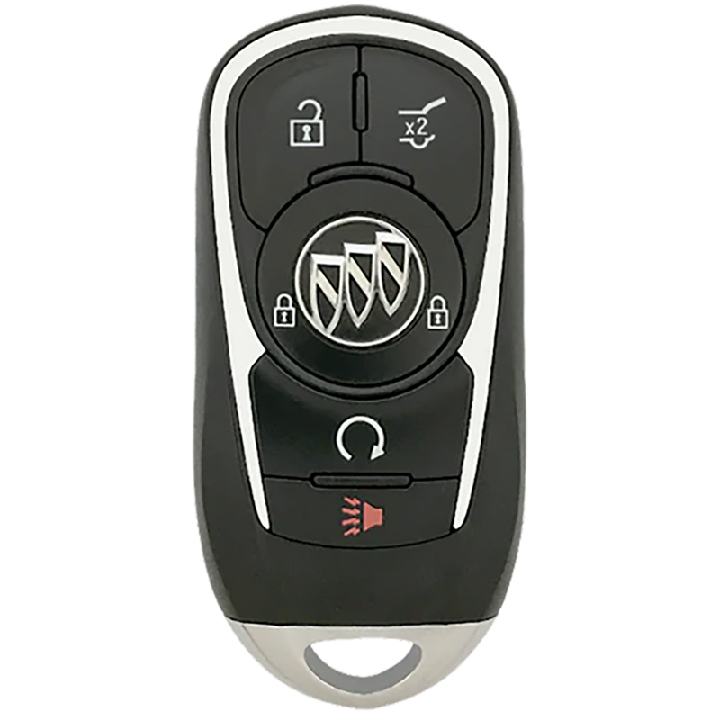 Front of the 2017 Buick Envision Smart Remote Key Fob 5 Button w/ Hatch, Remote Start (FCC: HYQ4AA, P/N: 13584500)