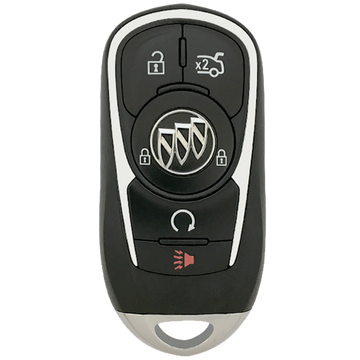 Front of the 2018 Buick LaCrosse Smart Remote Key Fob 5 Button w/ Trunk, Remote Start (FCC: HYQ4EA, P/N: 13508414)