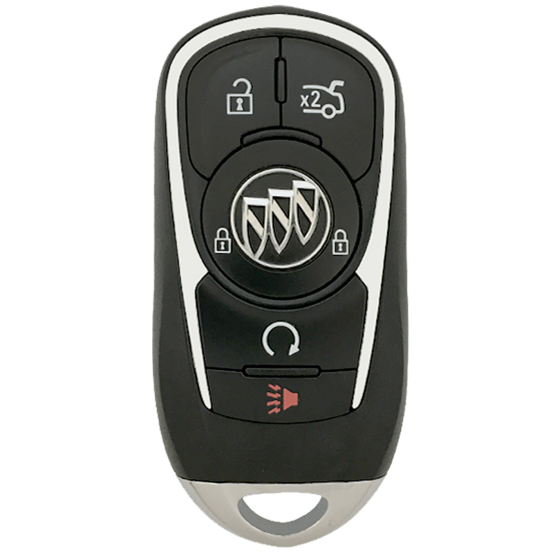 Front of the 2017 Buick LaCrosse Smart Remote Key Fob 5 Button w/ Trunk, Remote Start (FCC: HYQ4EA, P/N: 13508414)