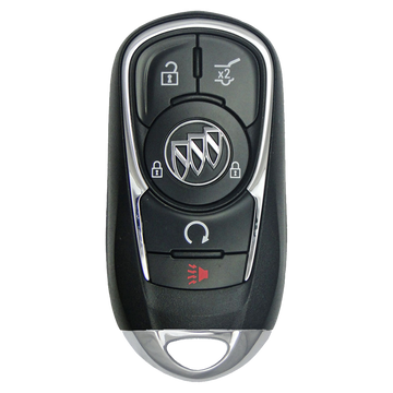 Front of the 2018 Buick Regal Smart Remote Key Fob 5 Button w/ Hatch, Remote Start (FCC: HYQ4EA, P/N: 13521090)