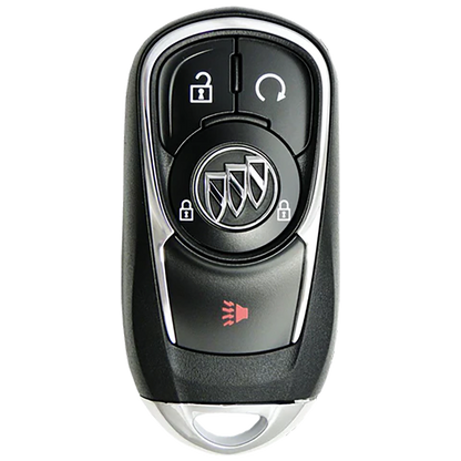 Front of the 2017 Buick Encore Smart Remote Key Fob 4 Button w/ Remote Start (FCC: HYQ4AA, P/N: 13506665)