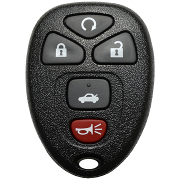 Front of the 2009 Buick Lucerne Keyless Entry Remote Key Fob 5 Button w/ Trunk, Remote Start (FCC: OUC60270 / OUC60221, P/N: 15912860)