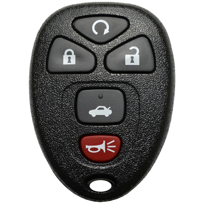 Front of the 2011 Buick Lucerne Keyless Entry Remote Key Fob 5 Button w/ Trunk, Remote Start (FCC: OUC60270 / OUC60221, P/N: 15912860)