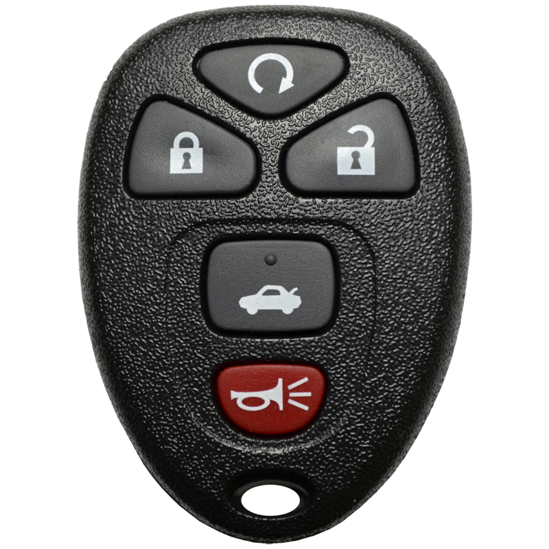 Front of the 2011 Buick Lucerne Keyless Entry Remote Key Fob 5 Button w/ Trunk, Remote Start (FCC: OUC60270 / OUC60221, P/N: 15912860)