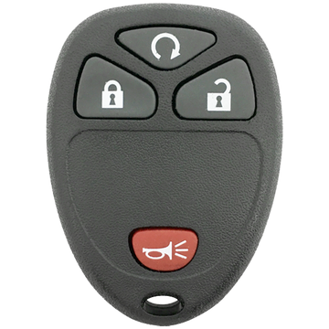 Front of the 2010 Buick Enclave Keyless Entry Remote Key Fob 4 Button w/ Remote Start (FCC: OUC60270 / OUC60221, P/N: 5922035)