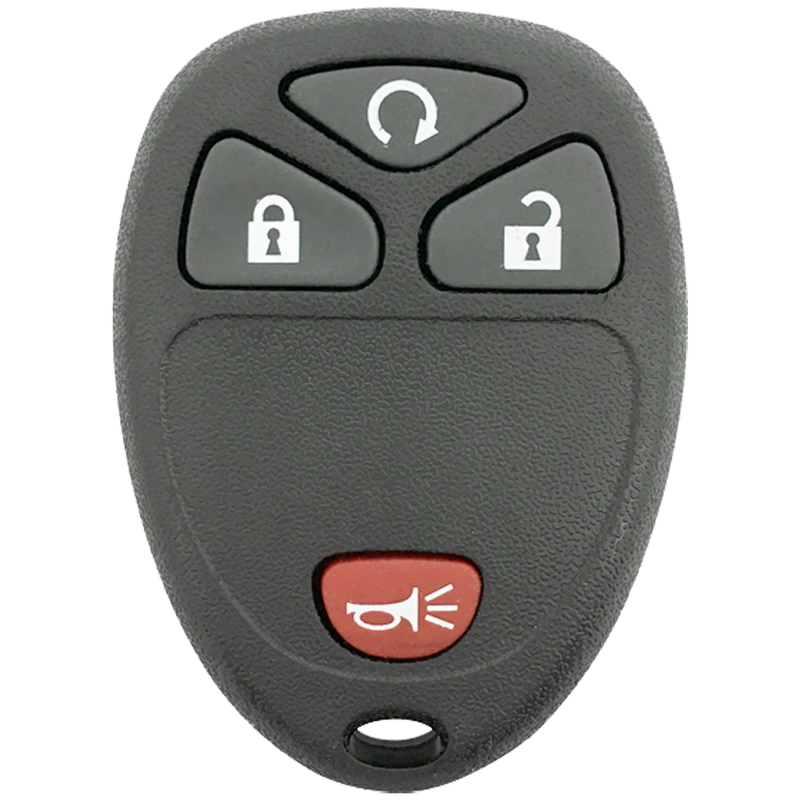 Front of the 2010 Buick Enclave Keyless Entry Remote Key Fob 4 Button w/ Remote Start (FCC: OUC60270 / OUC60221, P/N: 5922035)