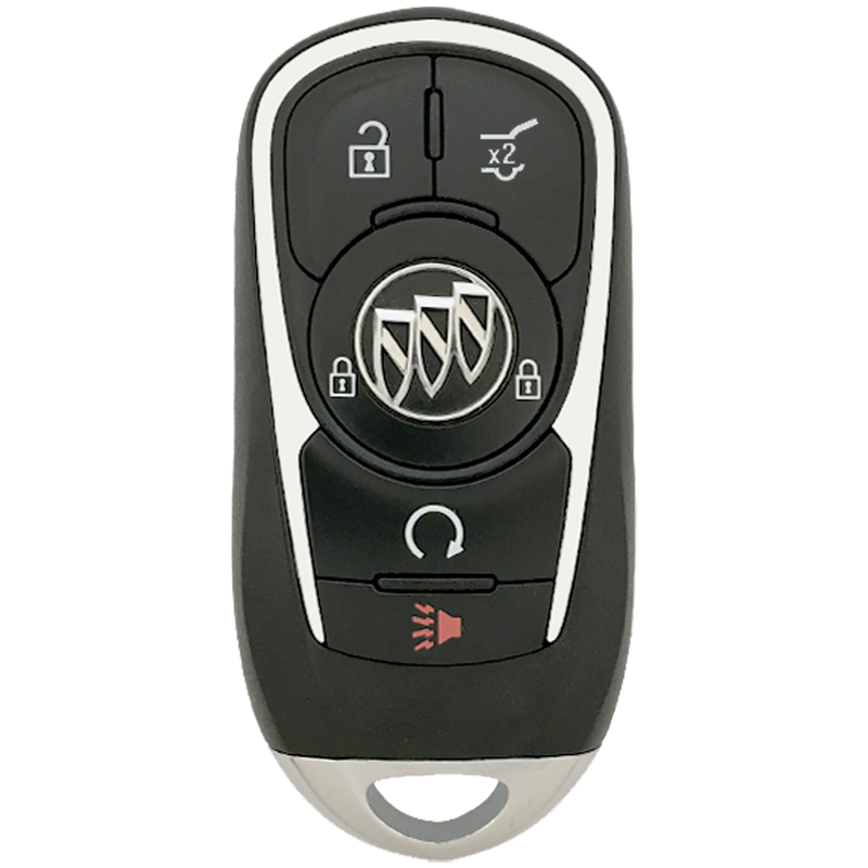 Front of the 2022 Buick Encore GX Smart Remote Key Fob 5 Button w/ Hatch, Remote Start (FCC: HYQ4ES, P/N: 13530511)