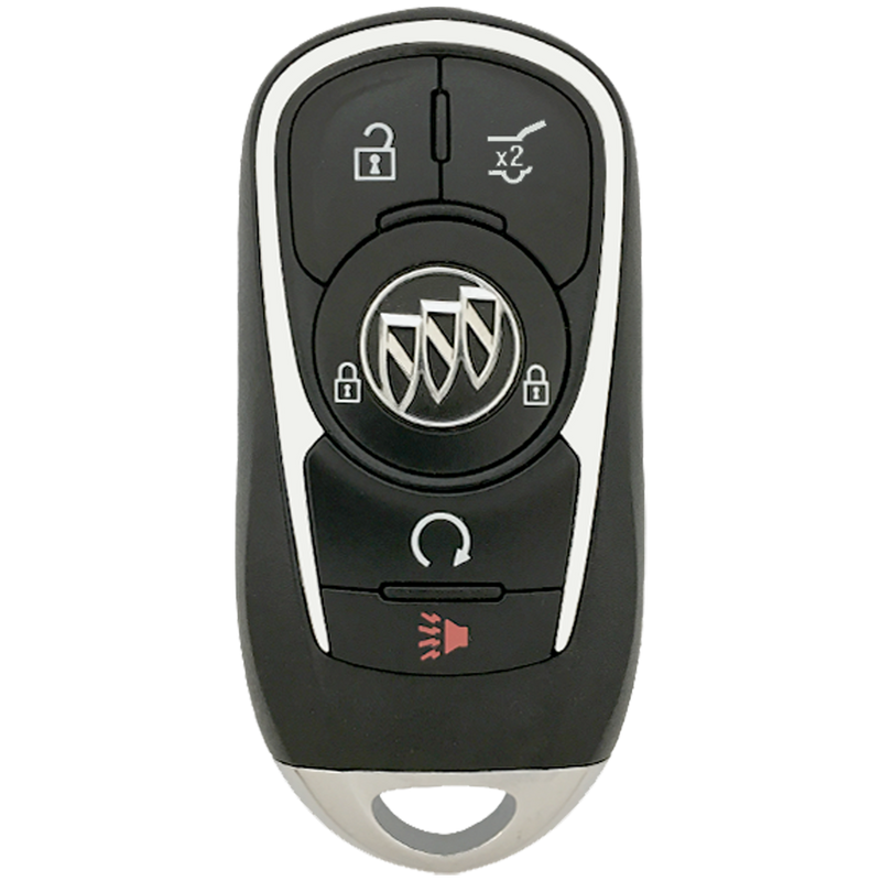 Front of the 2021 Buick Encore GX Smart Remote Key Fob 5 Button w/ Hatch, Remote Start (FCC: HYQ4ES, P/N: 13530511)
