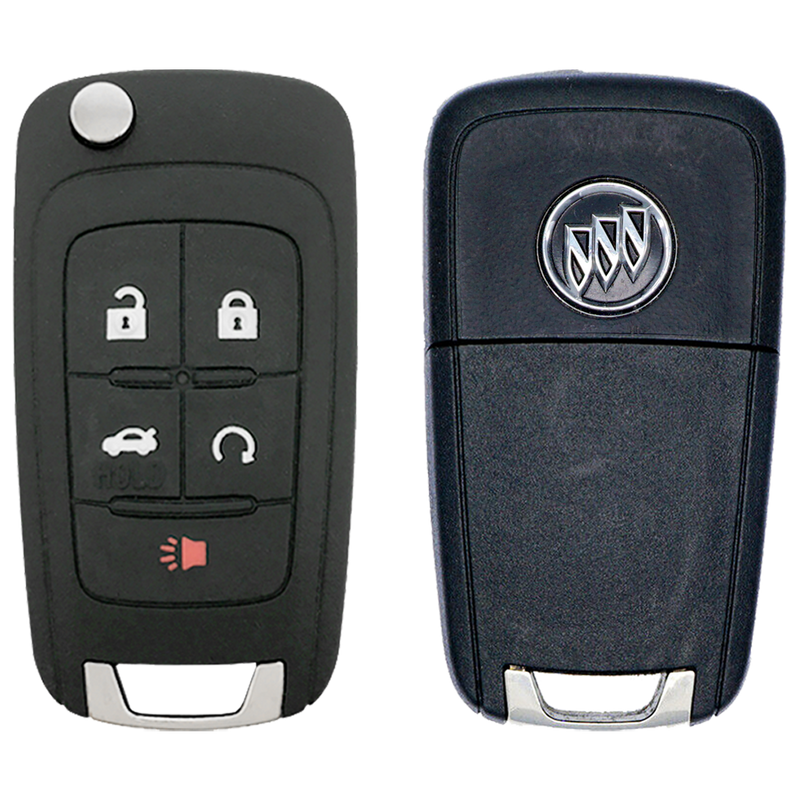 2013 Buick Verano Remote Flip Key Fob 5 Button w/ Trunk, Remote Start NON PEPS (FCC: OHT01060512, P/N: 13500226)