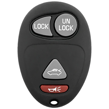 Front of the 2002 Buick Regal Keyless Entry Remote Key Fob 4 Button w/ Trunk (FCC: L2C0007T, P/N: 10335582)