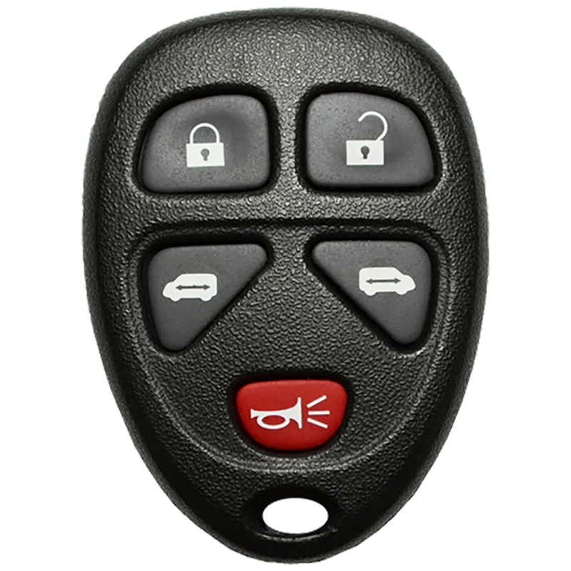Front of the 2007 Buick Terraza Keyless Entry Remote Key Fob 5 Button w/ Sliding Doors (FCC: KOBGT04A, P/N: 15788020)