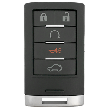 2010 Cadillac STS Smart Remote Key Fob 5 Button w/ Trunk, Remote Start (FCC: M3N5WY7777A, P/N: 25943676)