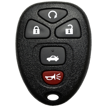 2010 Chevrolet Malibu Keyless Entry Remote Key Fob 5 Button w/ Trunk, Remote Start (FCC: KOBGT04A, P/N: 22733524)