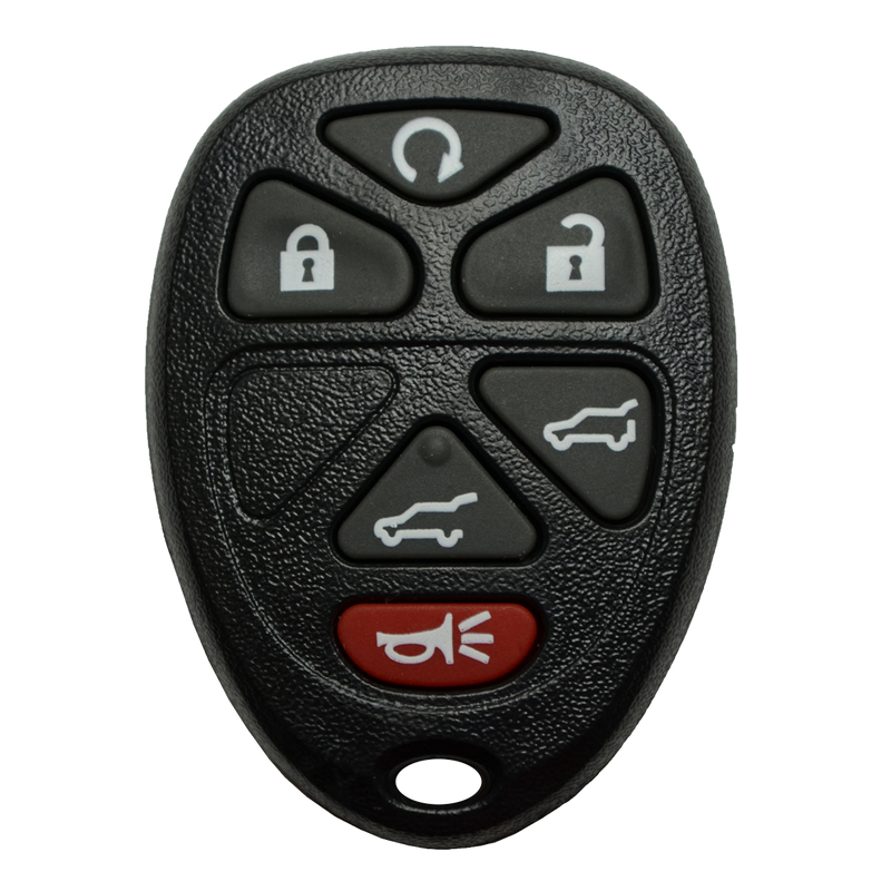 2007 Chevrolet Escalade Keyless Entry Remote Key Fob 6 Button w/ Hatch, Rear Glass, Remote Start (FCC: OUC60270 / OUC60221, P/N: 15913427)