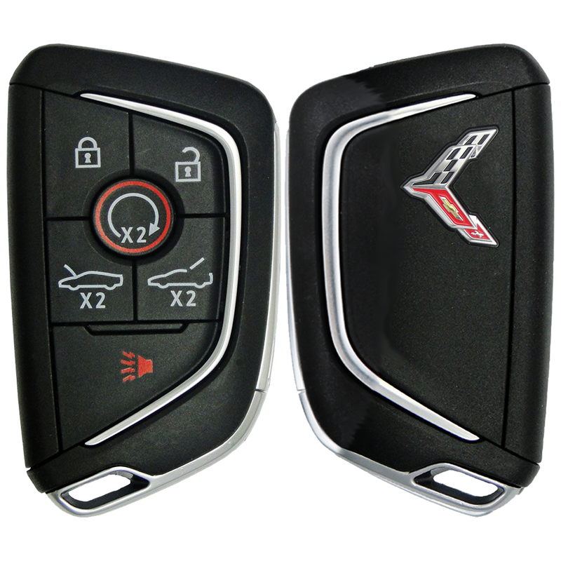 2020 Chevrolet Corvette C8 Smart Remote Key Fob 6 Button w/ Trunk, Remote Start, Hood Release (FCC: YGOG20TB1, P/N: 13536982)
