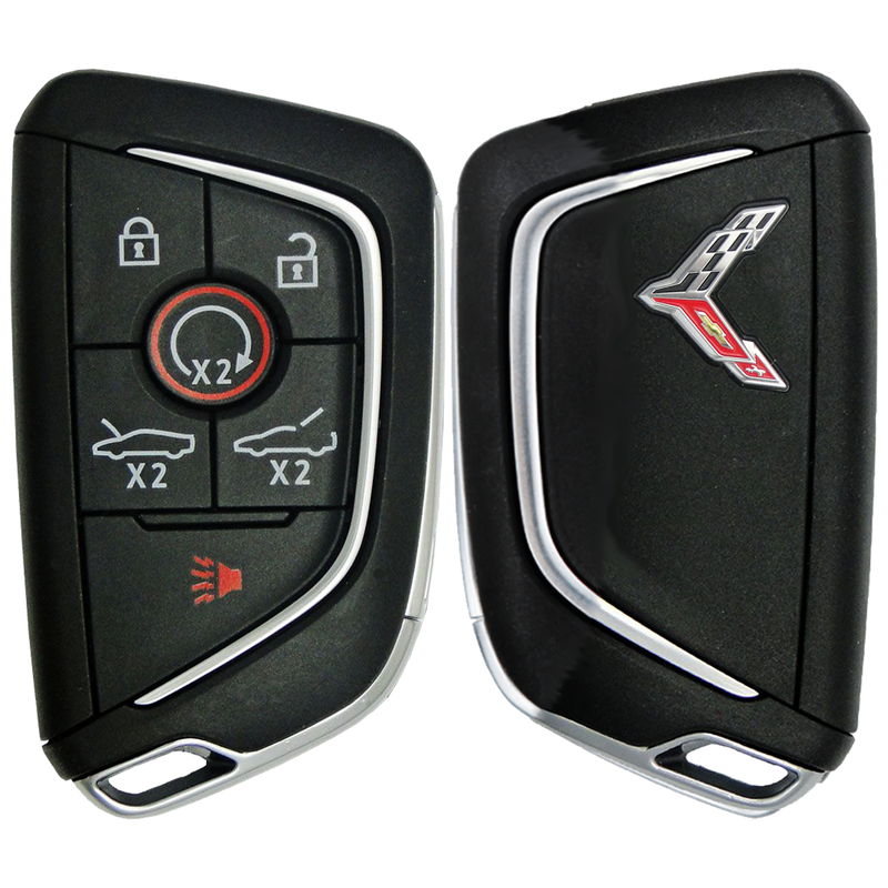 2022 Chevrolet Corvette C8 Smart Remote Key Fob 6 Button w/ Trunk, Remote Start, Hood Release (FCC: YGOG20TB1, P/N: 13536982)