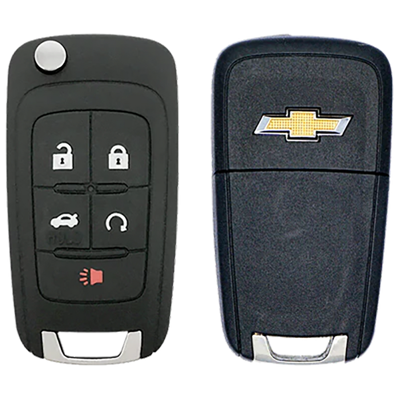2010 Chevrolet Camaro Smart Remote Flip Key Fob 5 Button w/ Trunk, Remote Start non PEPS (FCC: OHT01060512, P/N: 13500226)