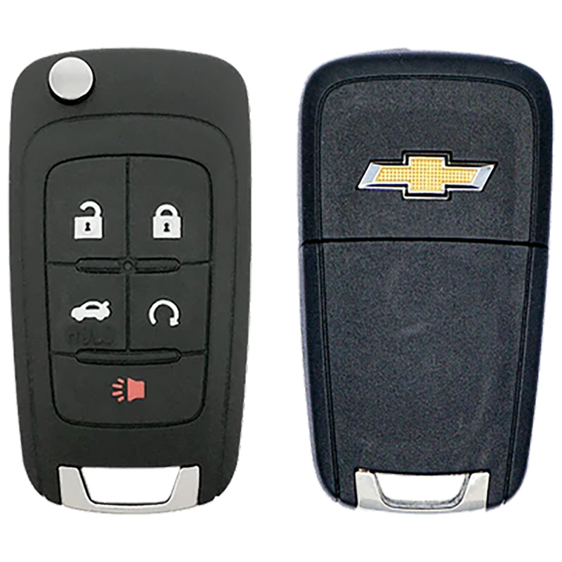2011 Chevrolet Cruze Smart Remote Flip Key Fob 5 Button w/ Trunk, Remote Start non PEPS (FCC: OHT01060512, P/N: 13500226)