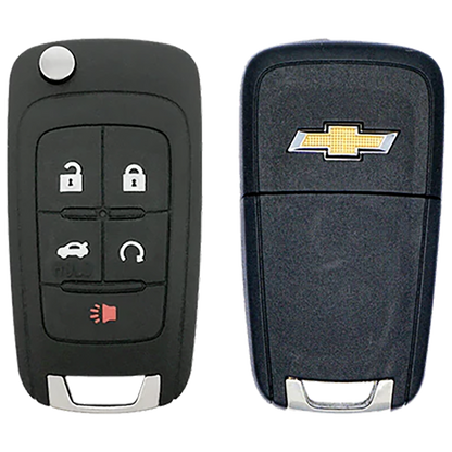 2015 Chevrolet Impala Smart Remote Flip Key Fob 5 Button w/ Trunk, Remote Start non PEPS (FCC: OHT01060512, P/N: 13500226)
