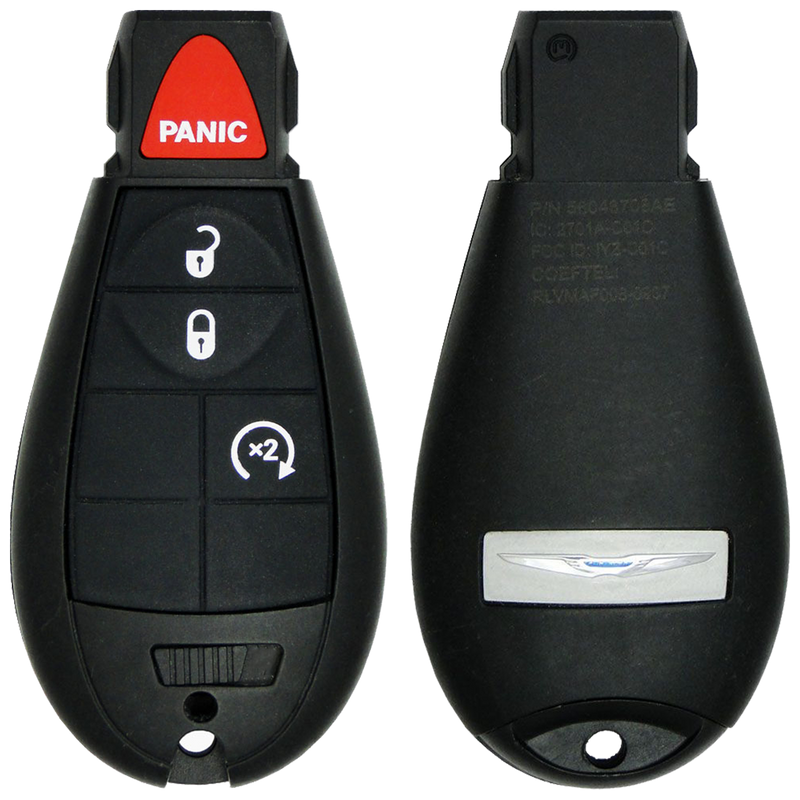 2009 Chrysler Town & Country Fobik Remote Key Fob 4 Button w/ Remote Start (FCC: IYZ-C01C, P/N: 68066871)