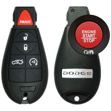 2014 Dodge Challenger KEYLESS GO Fobik Smart Remote Key Fob 5 Button w/ Trunk, Remote Start Push to Start (FCC: IYZ-C01C, P/N: 56046694AH)
