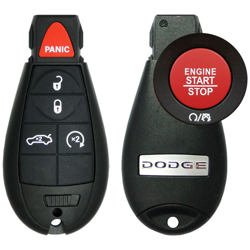 2014 Dodge Challenger KEYLESS GO Fobik Smart Remote Key Fob 5 Button w/ Trunk, Remote Start Push to Start (FCC: IYZ-C01C, P/N: 56046694AH)
