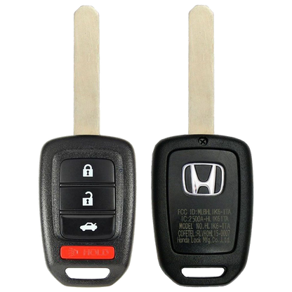 2016 Honda Accord Remote Head Key Fob 4 Button w/ Trunk (FCC: MLBHLIK6-1TA, P/N: 35118-T2A-A60)