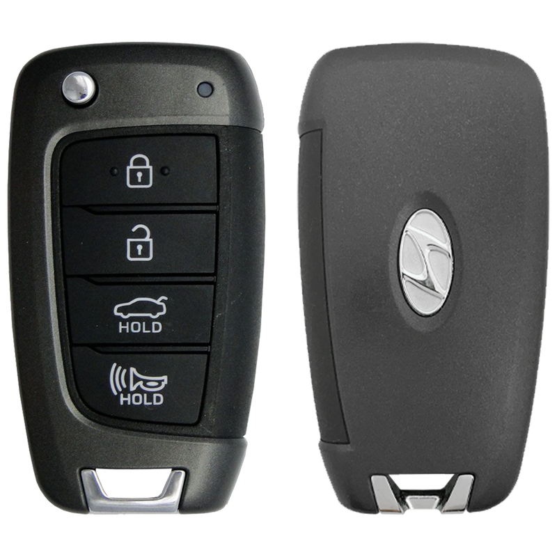 2019 Hyundai Accent Remote Flip Key Fob 4 Button w/ Trunk (FCC: NYOSYEC4TX1707, P/N: 95430-J0700)