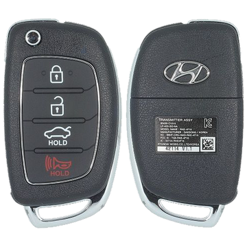 2016 Hyundai Sonata Remote Flip Key Fob 4 Button w/ Trunk (FCC: TQ8-RKE-4F16, P/N: 95430-C1010)