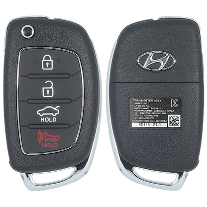 2016 Hyundai Sonata Remote Flip Key Fob 4 Button w/ Trunk (FCC: TQ8-RKE-4F16, P/N: 95430-C1010)