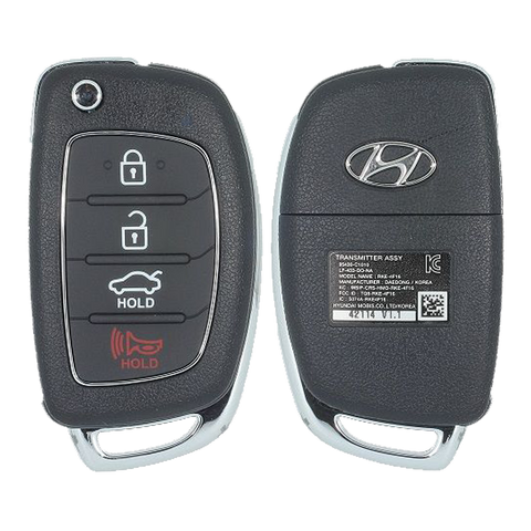2017 Hyundai Sonata Remote Flip Key Fob 4B w/ Trunk (FCC: TQ8-RKE-4F16, P/N: 95430-C1010)