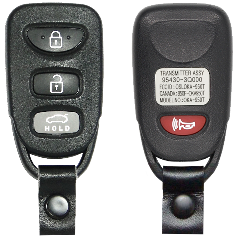 2015 Hyundai Sonata Keyless Entry Remote Key Fob 4 Button w/ Trunk (FCC: OSLOKA-950T, P/N: 95430-3Q000)