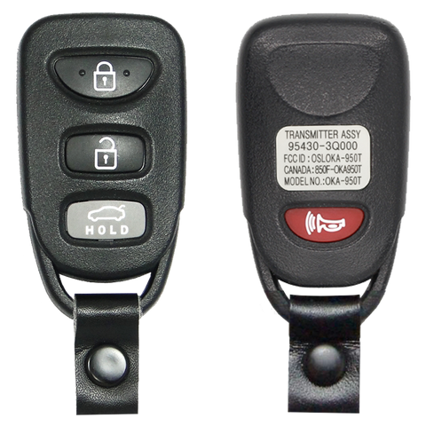 2015 Hyundai Sonata Keyless Entry Remote Key Fob 4B w/ Trunk (FCC: OSLOKA-950T, P/N: 95430-3Q000)