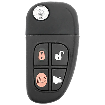 2009 Jaguar Vanden Plas Remote Flip Key Fob 4 Button w/ Trunk (FCC: NHVWB1U241, P/N: 1X43-15K601-AE)