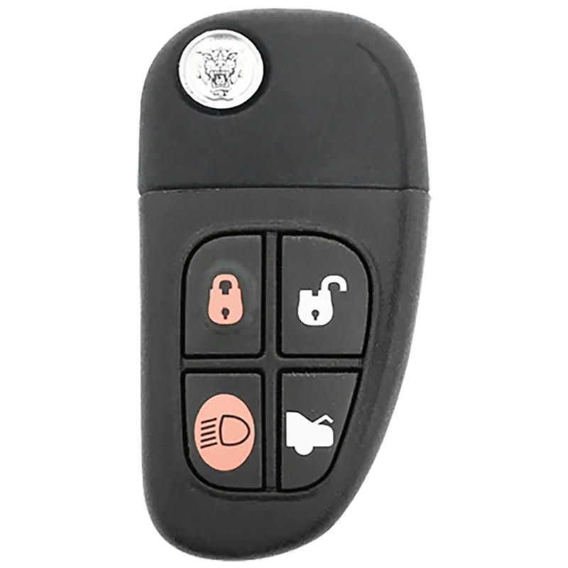 2003 Jaguar XK Series Remote Flip Key Fob 4 Button w/ Trunk (FCC: NHVWB1U241, P/N: 1X43-15K601-AE)
