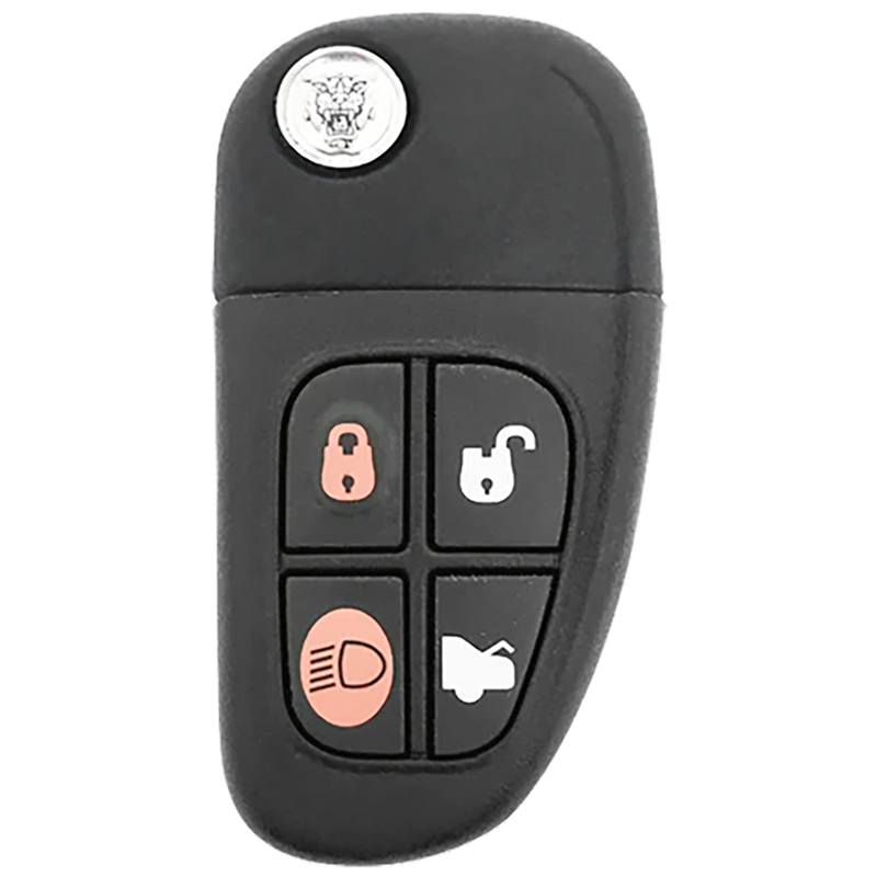 2009 Jaguar XJ Series Remote Flip Key Fob 4 Button w/ Trunk (FCC: NHVWB1U241, P/N: 1X43-15K601-AE)
