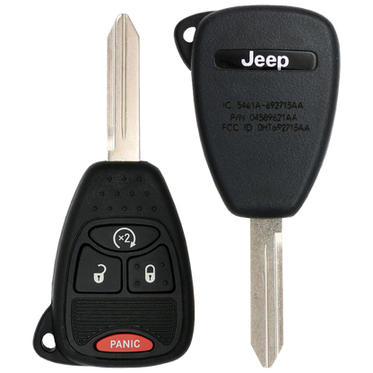 2011 Jeep Patriot Remote Head Key Fob 4 Button w/ Remote Start (FCC: OHT692713AA, P/N: 68039414AD)