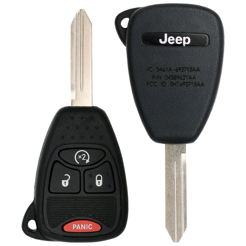 2018 Jeep Wrangler Remote Head Key Fob 4 Button w/ Remote Start (FCC: OHT692713AA, P/N: 68039414AD)