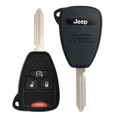 2016 Jeep Wrangler Remote Head Key Fob 4B w/ Remote Start (FCC: OHT692713AA, P/N: 68039414AD)