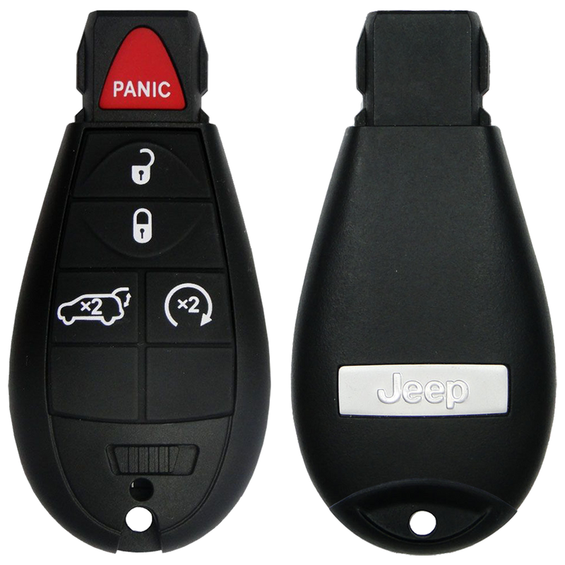 2013 Jeep Grand Cherokee Keyless Go Fobik Smart Remote Key Fob 5 Button w/ Hatch, Push-to-Start (FCC: IYZ-C01C, P/N: 56046735AH)