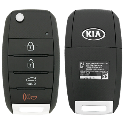 2017 Kia Rio Remote Flip Key Fob 4 Button w/ Trunk (FCC: TQ8-RKE-3F05, P/N: 95430-1W003)