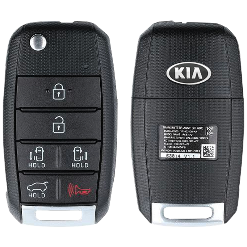 2015 Kia Sedona Remote Flip Key Fob 6 Button Gen 2 w/ Sliding Doors (FCC: TQ8-RKE-4F21, P/N: 95430-A9300)