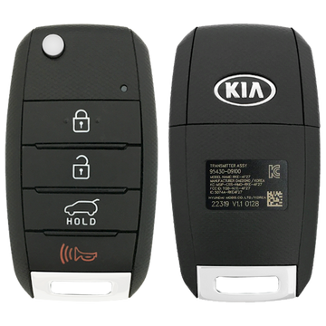 2017 Kia Sportage Remote Flip Key Fob 4 Button w/ Hatch (FCC: TQ8-RKE-4F27, P/N: 95430-D9100)