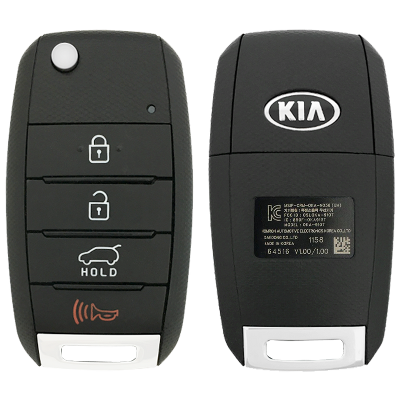 2020 Kia Sorento Remote Flip Key Fob 4 Button w/ Hatch (FCC: OSLOKA-910T, P/N: 95430-C5100)