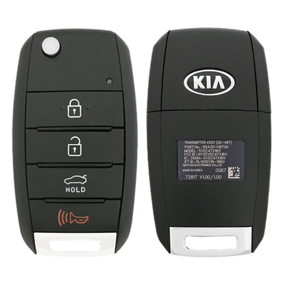 2018 Kia Rio Remote Flip Key Fob 4B w/ Trunk (FCC: NYOSYEC4TX1611, P/N: 95430-H9700)