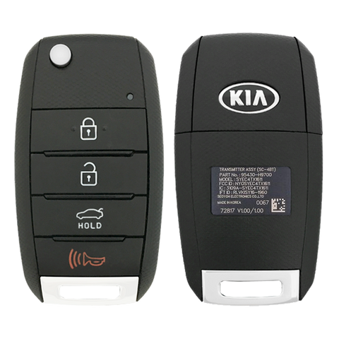 2018 Kia Rio Remote Flip Key Fob 4B w/ Trunk (FCC: NYOSYEC4TX1611, P/N: 95430-H9700)