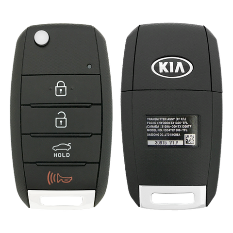 2015 Kia Optima Remote Flip Key Fob 4B w/ Trunk (FCC: NYODD4TX1306-TFL, P/N: 95430-2T560)